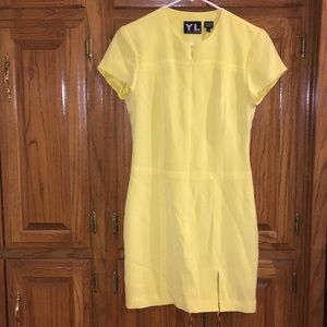 💛NWOT💛Vintage mod silk yellow dress